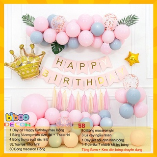 Combo set bóng bay trang trí sinh nhật, trang trí thôi nôi, trang trí đầy tháng bé trai bé gái - BiBoo Decor 5B