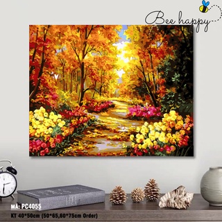 Tranh tô màu theo số sơn dầu số hóa SondaBEE HAPYY sohoavn lối mòn mùa thu PC4055