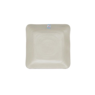 Dĩa vuông size trung (19.7cm) nhựa Melamine Nhám Nâu/Xám (DV118N)