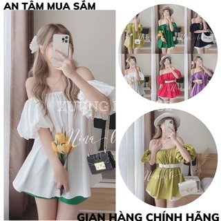 Áo trễ vai bánh bèo tiểu thư,chất vải đẹp cao cấp bao đẹp ulzzang hàn quốc váy trễ vai tay bồng XƯỞNG MAY TC2