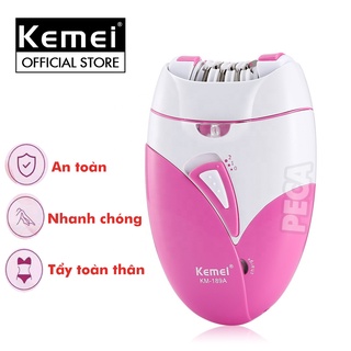 Máy tẩy lông Kemei KM-189A tẩy và nhổ lông toàn thân, dùng pin sạc chuyên nghiệp - hàng chính hãng