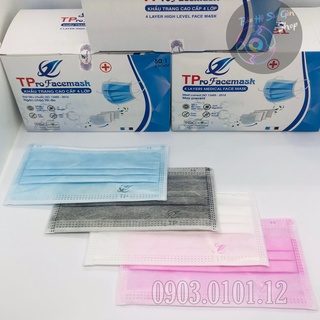 Khẩu trang y tế TP pro face mask 4 lớp kháng khuẩn (hộp 50 cái)