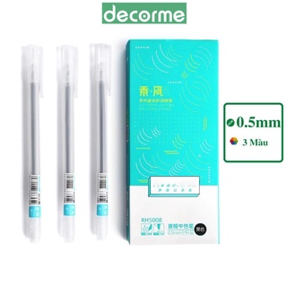 Bút gel Resun 3 màu đen xanh đỏ Decrome bút nước Muji bãi bản dupe (lẻ 1 chiếc)