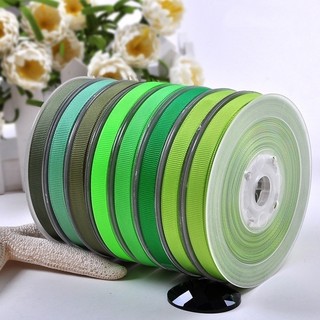 Ruy băng gân tông màu xanh lá 38mm phụ kiện thời trang phụ liệu nơ tóc đồ handmade dây thủ công gói quả trang trí#510-59