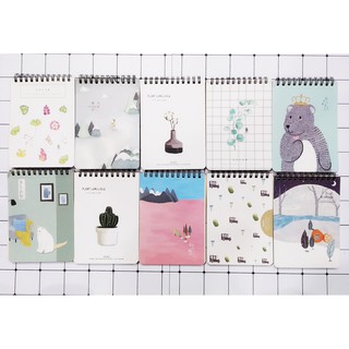 Sổ lò xo đứng bìa cứng 100 trang size 10.6x14.5cm SV47 sổ note dễ thương