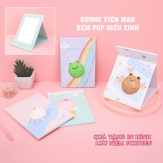 Gương gấp để bàn, mang theo tiện lợi kèm pop hình thú siêu xinh.156MV