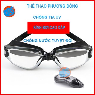 Kính bơi kèm nút bịt tai chống tia UV, chống mờ