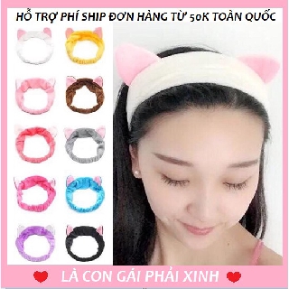 [ TRÙM SỈ ] BĂNG ĐÔ TAI MÈO VẢI NHUNG DỄ THƯƠNG NHIỀU MÀU
