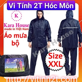 (Hỏa tốc TpHCM) Áo Mưa Bộ Vải Dù Cao Cấp Kara House size XXL
