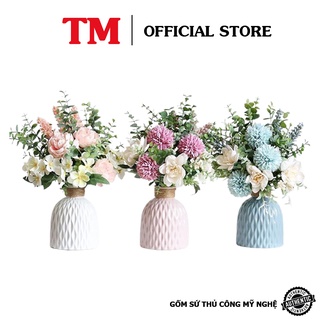 Lọ Cắm Hoa Xưởng Gốm TM Bát Tràng - Bình Cắm Hoa Gốm Sứ Dáng Đầm Váy Độc Đáo
