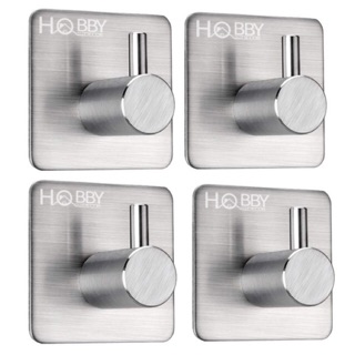 Combo 4 móc treo đồ HOBBY Home Decor TV160-4 Inox 304 dán tường - kèm keo dán siêu dính 3M