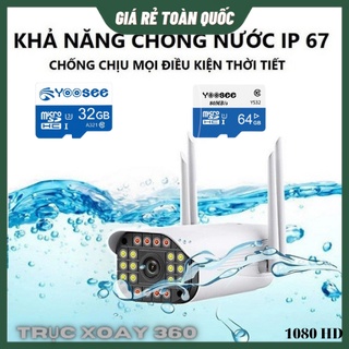 Camera Yoosee Ngoài Trời 4 Râu, 20 Đèn, Xoay 360°, Đàm Thoại 2 Chiều, Hồng Ngoại Ban Đêm Có Màu