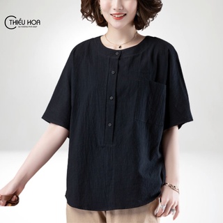 Áo Nữ Trung Niên Linen Thiều Hoa H111