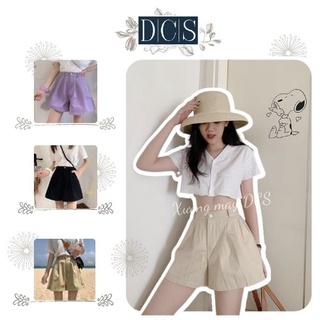 Quần đùi ngố kaki trơn cạp cao Xưởng May DCS ulzzang phong cách hàn quốc đơn giản dễ phối đồ