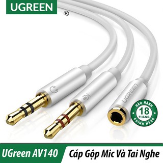Jack Chuyển Cổng Audio Và Mic Trên Máy Tính Sang Cổng 3Ly Ugreen AV140 10790 20899