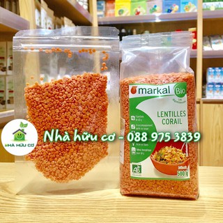 Đậu lăng đỏ cam san hô hữu cơ Markal 500g - Date: 12/2022