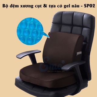 Bộ gối tựa lưng và đệm lót ghế chống đau xương cụt Ema loại có gel cao cấp cho dân văn phòng, lái xe, sinh viên...