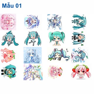 Sticker/ Hình dán anime Vocaloid nhân vật Hatsune Miku