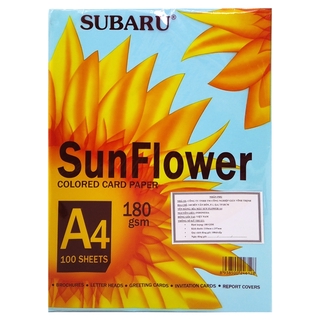 Bìa Giấy Màu Sunflower A4 ĐL180 - Mẫu 3 - Màu Xanh Da Trời