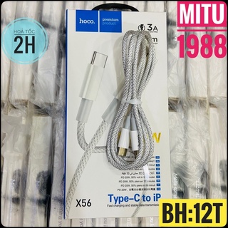 Cáp sạc nhanh 20W cho IP11/12/13/tablet táo Hoco X56 TypeC to IP hỗ trợ PD20W