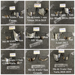 Ốp mỏ dè trước sau Inox các loại xe: Wave, Sirius, Air Blade, Vssion, SH,Vario, Lead ( 2 cái)