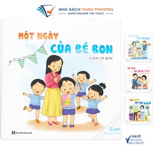 Sách - Ehon kỹ năng sống ngữ: Gia đình bé Bon (Combo 4 cuốn) - có file nghe Tiếng Anh