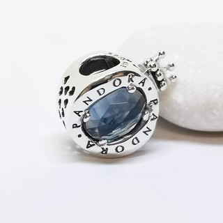 Hạt Charm chữ O đá xanh bạc s925 Cao Cấp - Đông Bích Silver charm vương miện