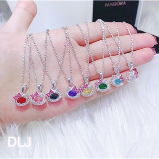 DÂY CHUYỀN MÈO KITTY NƠ ĐÁ MÀU CHO BÉ GÁI - VÒNG CỔ TRẺ CON