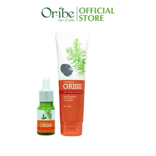 Combo Ngừa Mụn Mờ Thâm Oribe - Sữa Rửa Mặt Ngừa Mụn Oribe 100g + Serum ngăn ngừa mụn Oribe 10ml