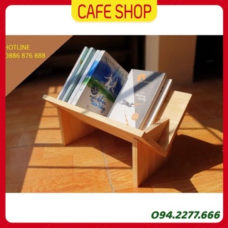Giá Sách Mini, Kệ Sách Bằng Gỗ Thông Tự Nhiên, Màu Trơn Nhỏ Gọn Tiện Dụng