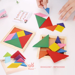 Bảng gỗ xếp hình có khay bằng gỗ cho bé