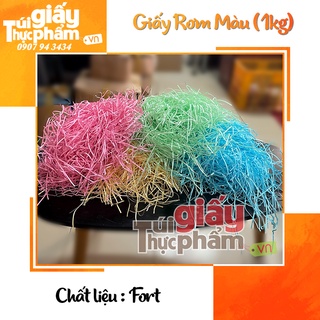 Giấy rơm 4 màu lót hộp quà sợi nhỏ 3mm - mịn - 1kg