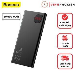 Sạc dự phòng 20000mah adaman metal digital display quick charge sạc nhanh 22.5w chính hãng baseus bảo hành 6 tháng