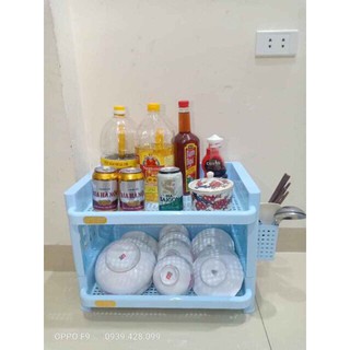 Kệ (trạn) úp chén, bát đĩa 2 tầng nhựa Việt Nhật cao cấp