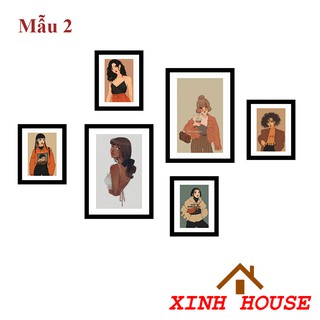 SET 6 TRANH TREO TƯỜNG MIẾN PHÍ ĐINH VÀ MÓC TREO- Bảo hành gãy vỡ - Hỗ Trợ In Hình