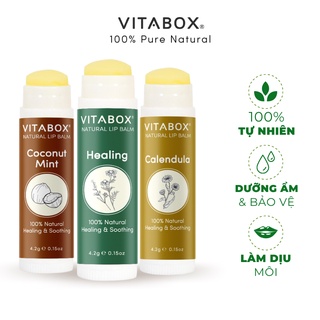 Son dưỡng không màu VITABOX Lip Balm giúp môi ẩm mềm hồng hào, dùng lâu không thâm môi, cho mẹ bầu trẻ em nam giới