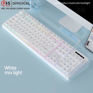 [Mã ELHAMS5 giảm 6% đơn 300K] Bàn Phím K200 YINOIAO Đèn LED Xuyên Chữ Có 4 Màu Xanh, Hồng, Đen, Trắng Bảo hành 12 Tháng