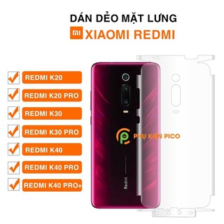 Dán lưng Xiaomi Redmi K20 Pro / Redmi K30 / Redmi k30 Pro / Redmi K40 / Redmi K40 Pro PPF dẻo trong suốt full mặt lưng
