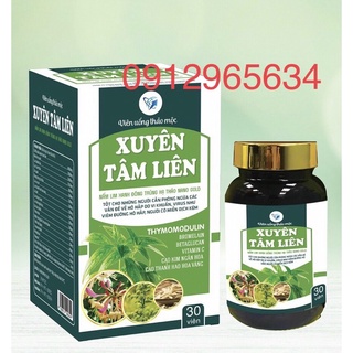 Viên uống XUYÊN TÂM LIÊN NẤM LIM XANH ĐÔNG TRÙNG HẠ THẢO NANO GOLD- 30 viên bồi dưỡng hô hấp và cơ thể khoẻ mạnh