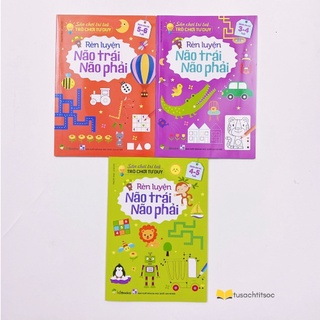 Sách - Combo 3 cuốn sân chơi trí tuệ trò chơi tư duy rèn luyện não trái não phải dành cho trẻ từ 3-6 tuổi - 3 quyển