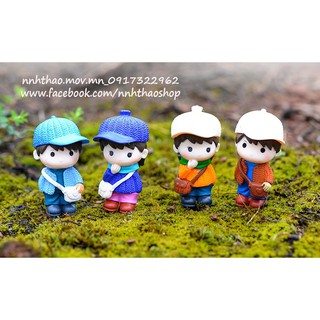 Tượng chibi bé trai trang trí mô hình, tiểu cảnh