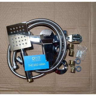 Vòi sen,Củ sen tắm nóng lạnh kèm bộ tay sen Inox vuông sáng bóng