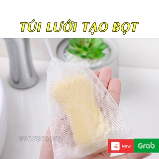 Túi lưới đựng xà bông, xà phòng tạo bọt có dây rút/Túi lưới đựng xà bông tạo bọt