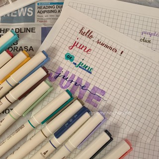 BÚT SOFT BRUSH SIGN PEN MÀU PASTEL VIẾT TIÊU ĐỀ VÀ CALLIGRAPHY (ảnh thật) - Tiệm nhà Chun