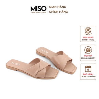 Dép nữ đế bằng quai đắp chéo lạ mắt trẻ trung êm mềm ôm chân đi làm dạo phố đi chơi MISO M029