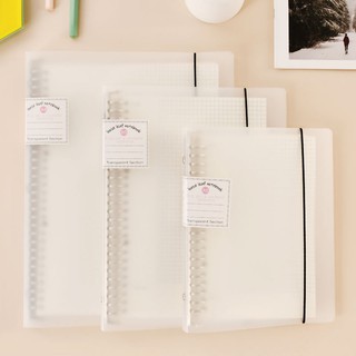 Binder Bìa Nhựa Mờ Còng Kim Loại Loose Leaf Khổ A5 / B5 Nhiều Màu (Tặng Kèm Dây+Tab Phân Trang)