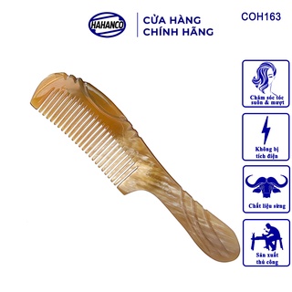 Lược Sừng Nhỏ Gọn Xuất Nhật HAHANCO (Size: M - 17cm) Mẫu Khía Dài Thon Gọn - COH163