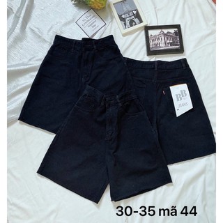 Quần ngố jean nữ màu đen lưng cao size đại hàng VNXK kiểu trơn bigsize MS44 2Kjean