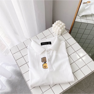 BIBOO - Áo polo có cổ tay ngắn form unisex nam nữ GẤU VỊT TÒ MÒ chất liệu cotton cao cấp