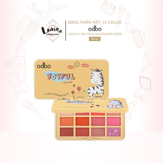 Bảng Mắt Odbo JoyFul Có Nhũ Tông Cam Hồng Đất OD298 No.02 - Bảng Phấn Mắt Odbo Có Nhũ Tông Cam Hồng Đất Thái Lan